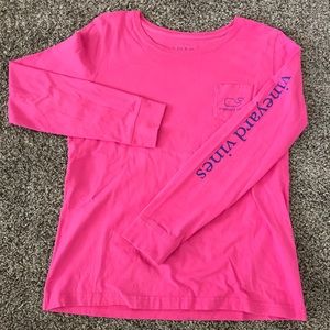 Vineyard Vines Pink Long Sleeve Logo Shirt